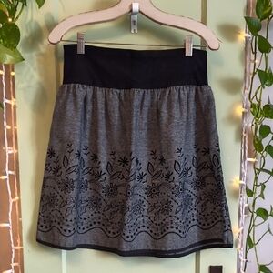 Women's Joe Benbasset Grey Black Wool Floral Skirt Small